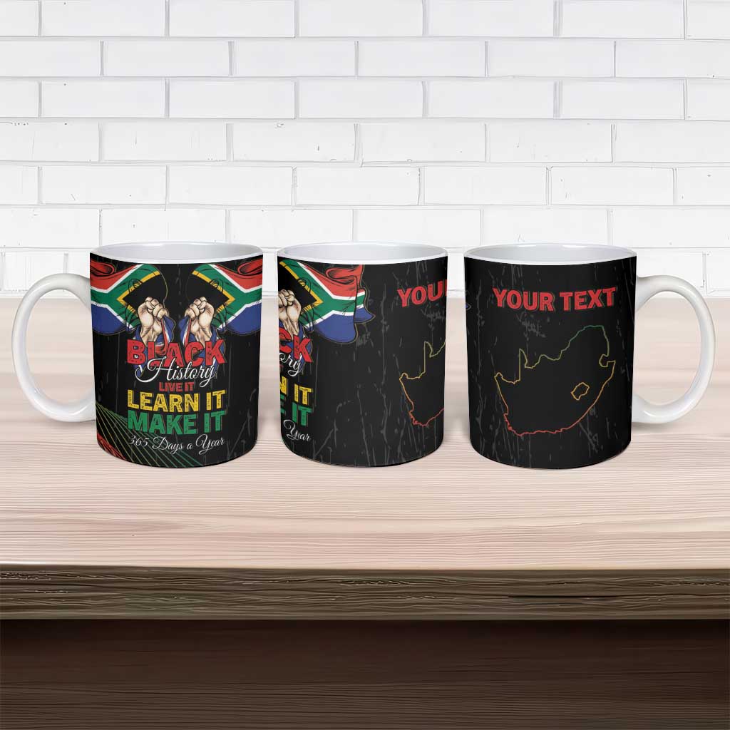 Personalized South Africa Black History Month Ceramic Mug Live It Learn It Make It - African Pride