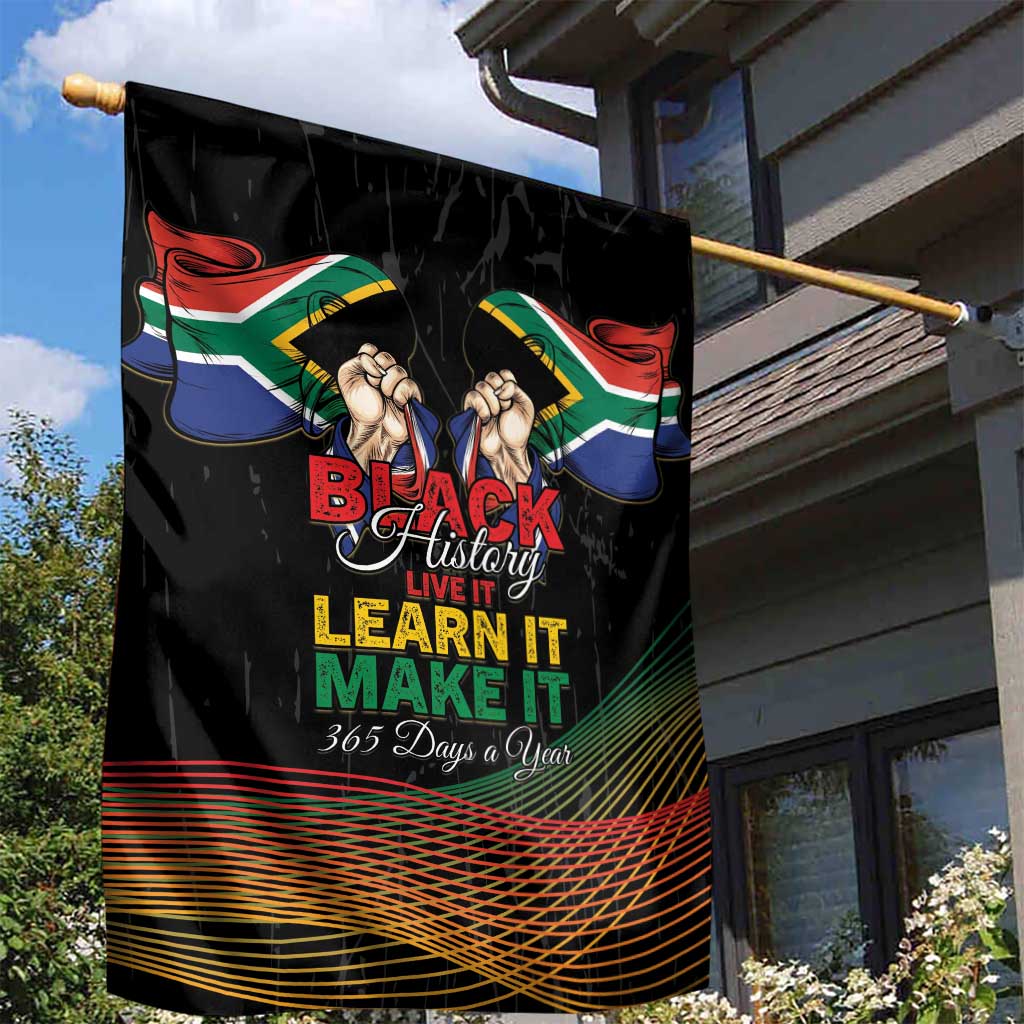 South Africa Black History Month Garden Flag Live It Learn It Make It - African Pride