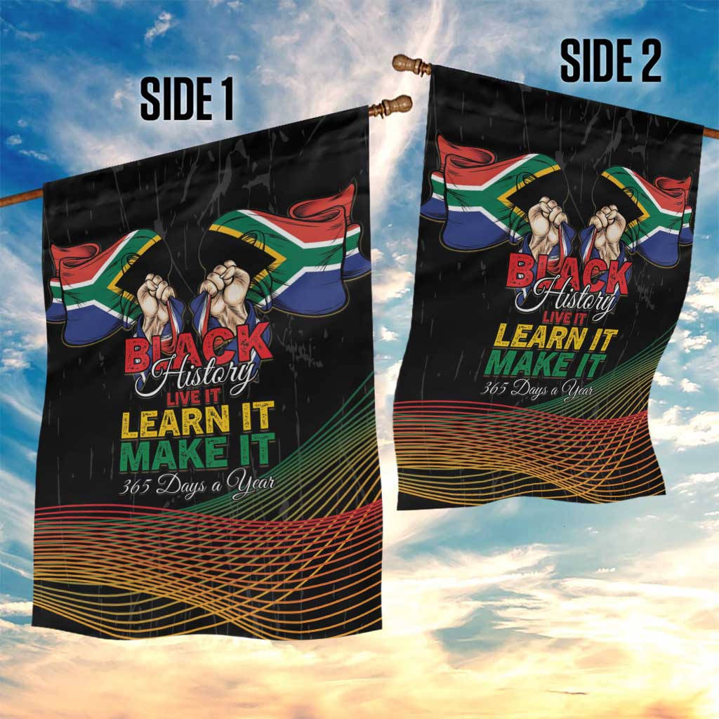 South Africa Black History Month Garden Flag Live It Learn It Make It - African Pride