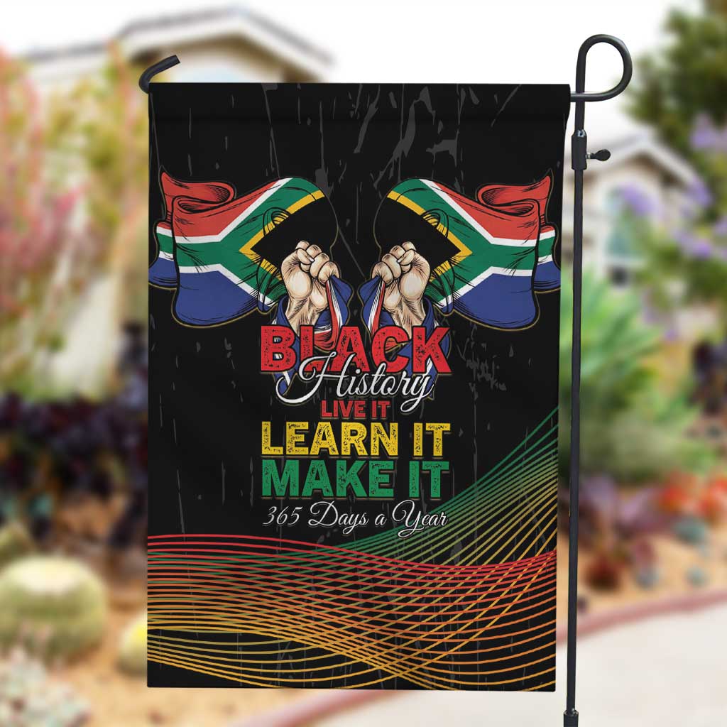 South Africa Black History Month Garden Flag Live It Learn It Make It - African Pride