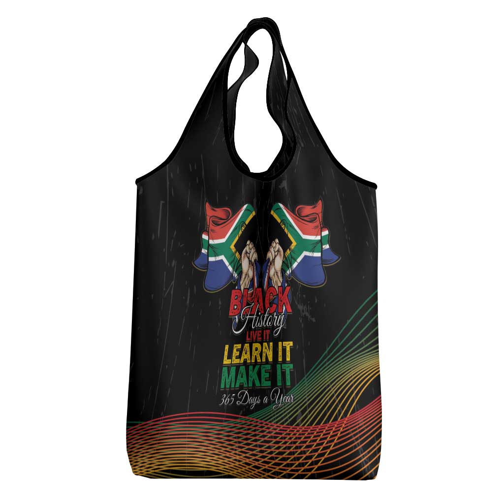 South Africa Black History Month Grocery Bag Live It Learn It Make It - African Pride