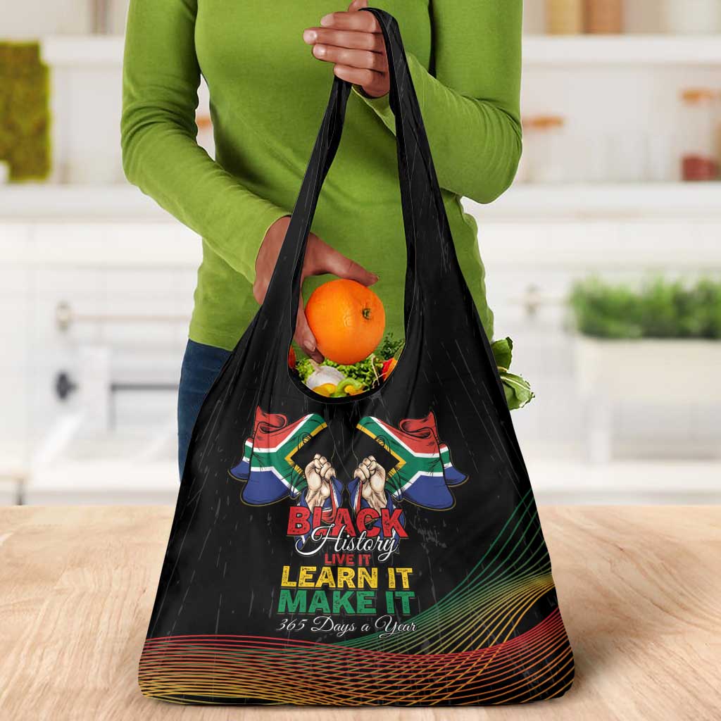 South Africa Black History Month Grocery Bag Live It Learn It Make It - African Pride
