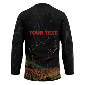 Personalized South Africa Black History Month Hockey Jersey Live It Learn It Make It - African Pride