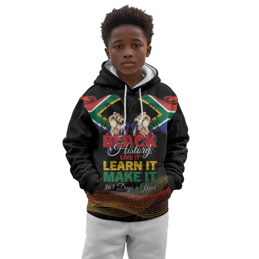 Personalized South Africa Black History Month Kid Hoodie Live It Learn It Make It - African Pride