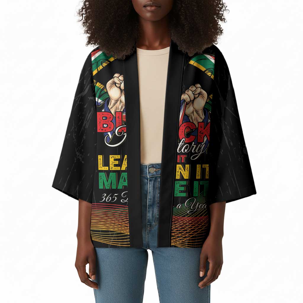 Personalized South Africa Black History Month Kimono Live It Learn It Make It - African Pride