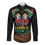 Personalized South Africa Black History Month Long Sleeve Button Shirt Live It Learn It Make It - African Pride