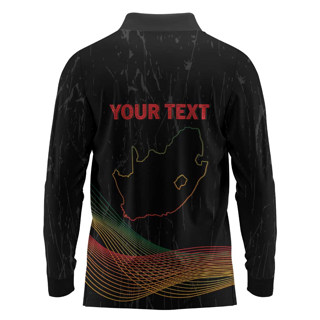 Personalized South Africa Black History Month Long Sleeve Polo Shirt Live It Learn It Make It - African Pride