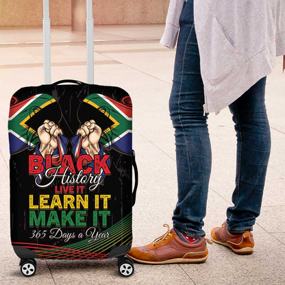 South Africa Black History Month Luggage Cover Live It Learn It Make It - African Pride