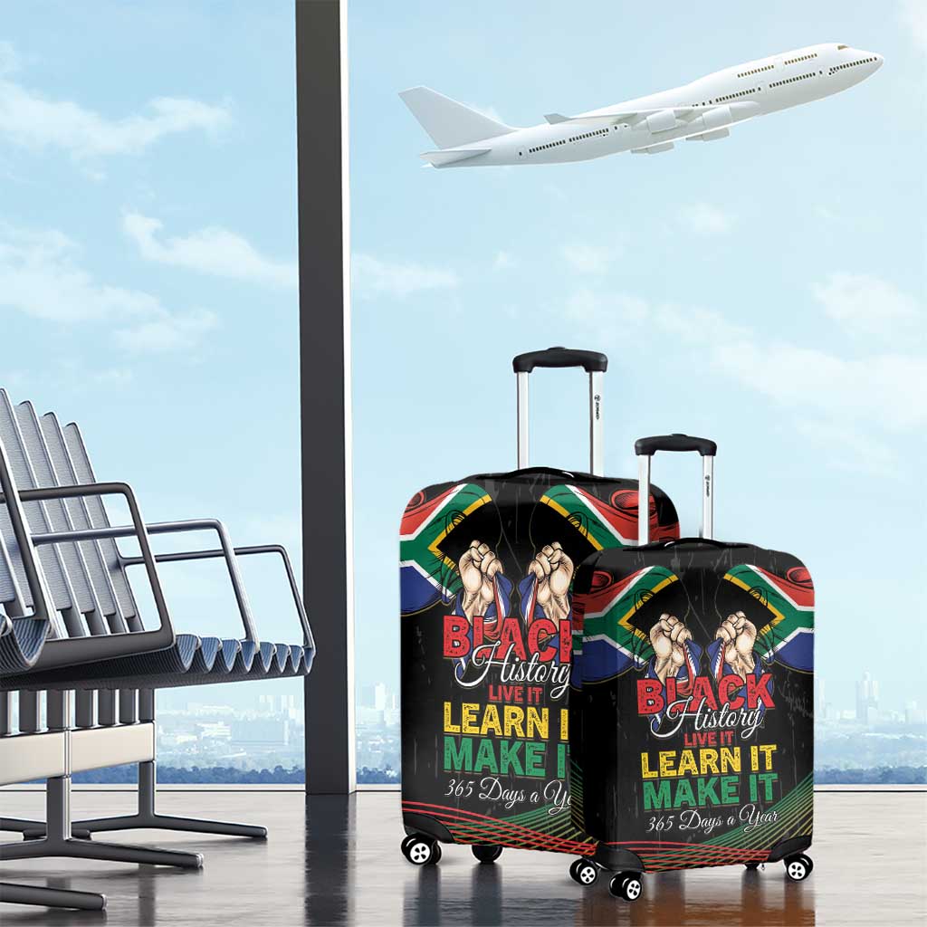 South Africa Black History Month Luggage Cover Live It Learn It Make It - African Pride