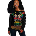 Personalized South Africa Black History Month Off Shoulder Sweater Live It Learn It Make It - African Pride