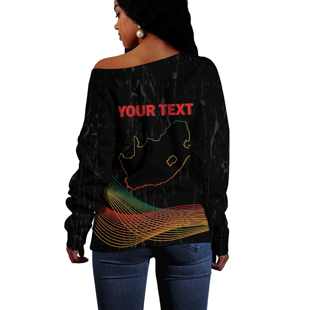 Personalized South Africa Black History Month Off Shoulder Sweater Live It Learn It Make It - African Pride