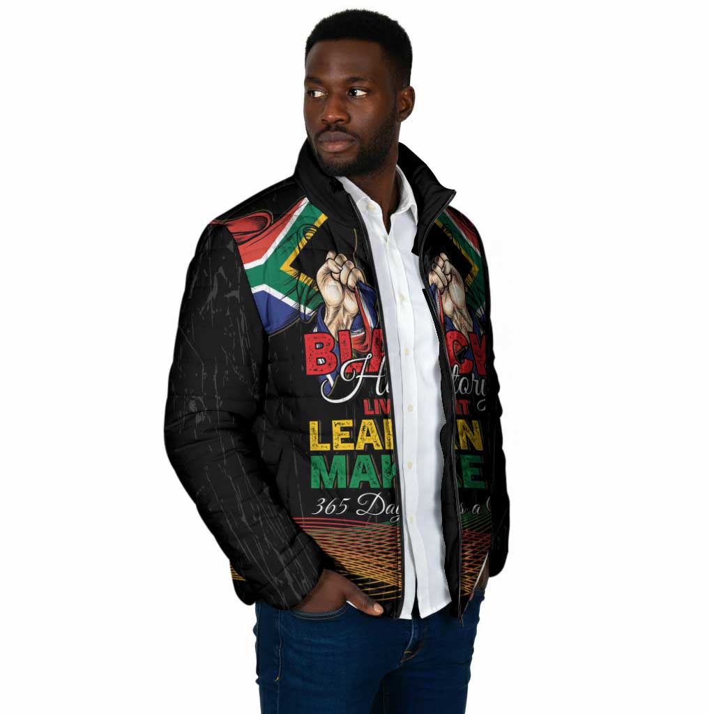 Personalized South Africa Black History Month Padded Jacket Live It Learn It Make It - African Pride