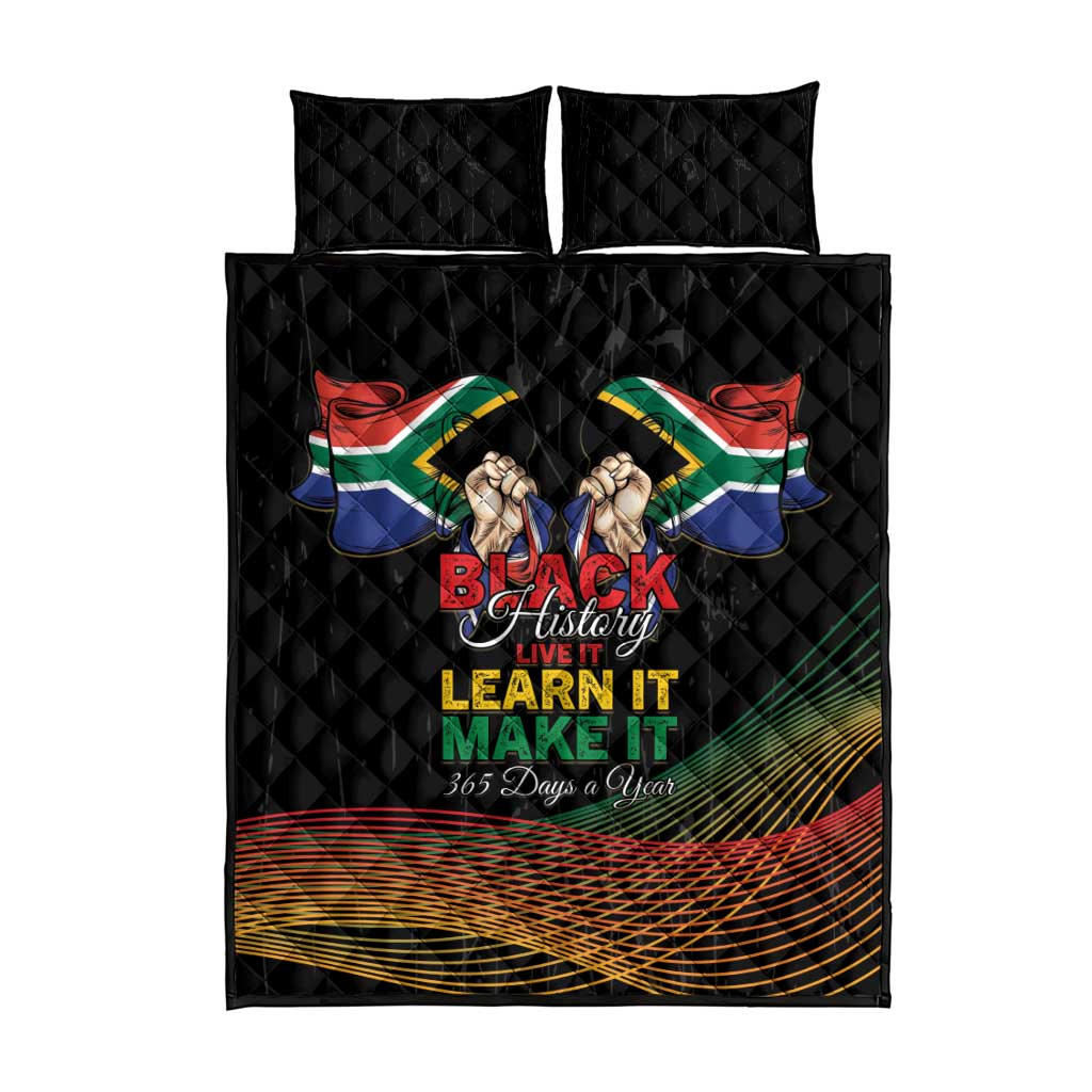 South Africa Black History Month Quilt Bed Set Live It Learn It Make It - African Pride
