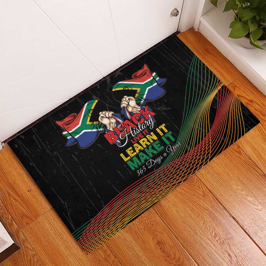 South Africa Black History Month Rubber Doormat Live It Learn It Make It - African Pride