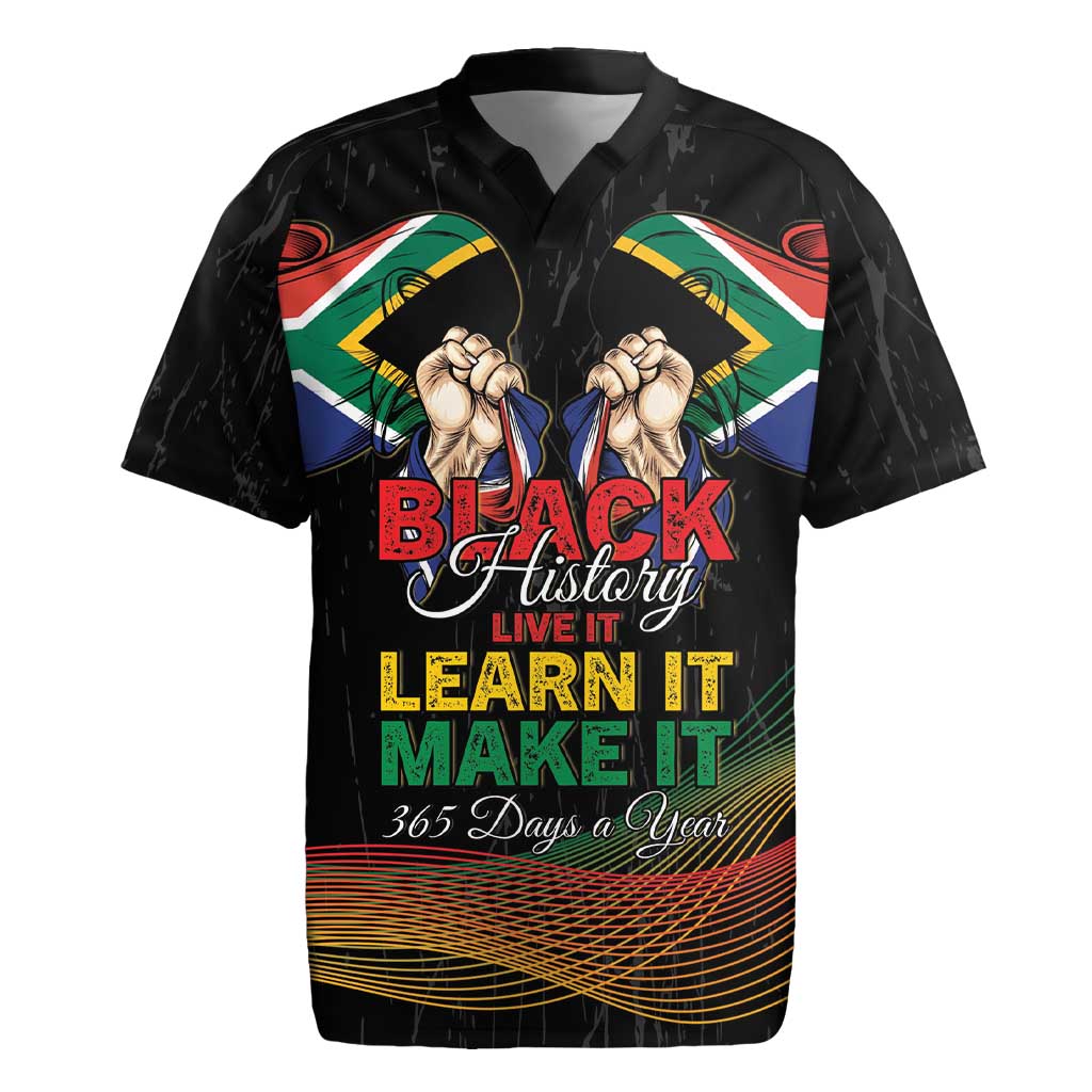 Personalized South Africa Black History Month Rugby Jersey Live It Learn It Make It - African Pride