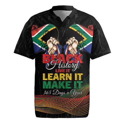 Personalized South Africa Black History Month Rugby Jersey Live It Learn It Make It - African Pride