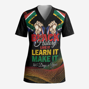 Personalized South Africa Black History Month Scrub Top Live It Learn It Make It - African Pride