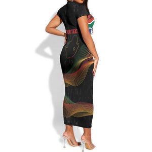 Personalized South Africa Black History Month Short Sleeve Bodycon Dress Live It Learn It Make It - African Pride