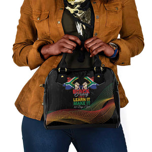 South Africa Black History Month Shoulder Handbag Live It Learn It Make It - African Pride