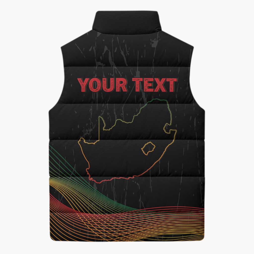 Personalized South Africa Black History Month Sleeveless Puffer Jacket Live It Learn It Make It - African Pride