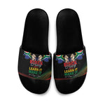 South Africa Black History Month Slide Sandals Live It Learn It Make It - African Pride