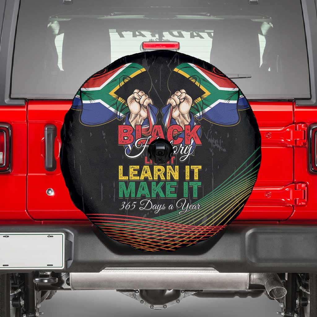 South Africa Black History Month Spare Tire Cover Live It Learn It Make It - African Pride