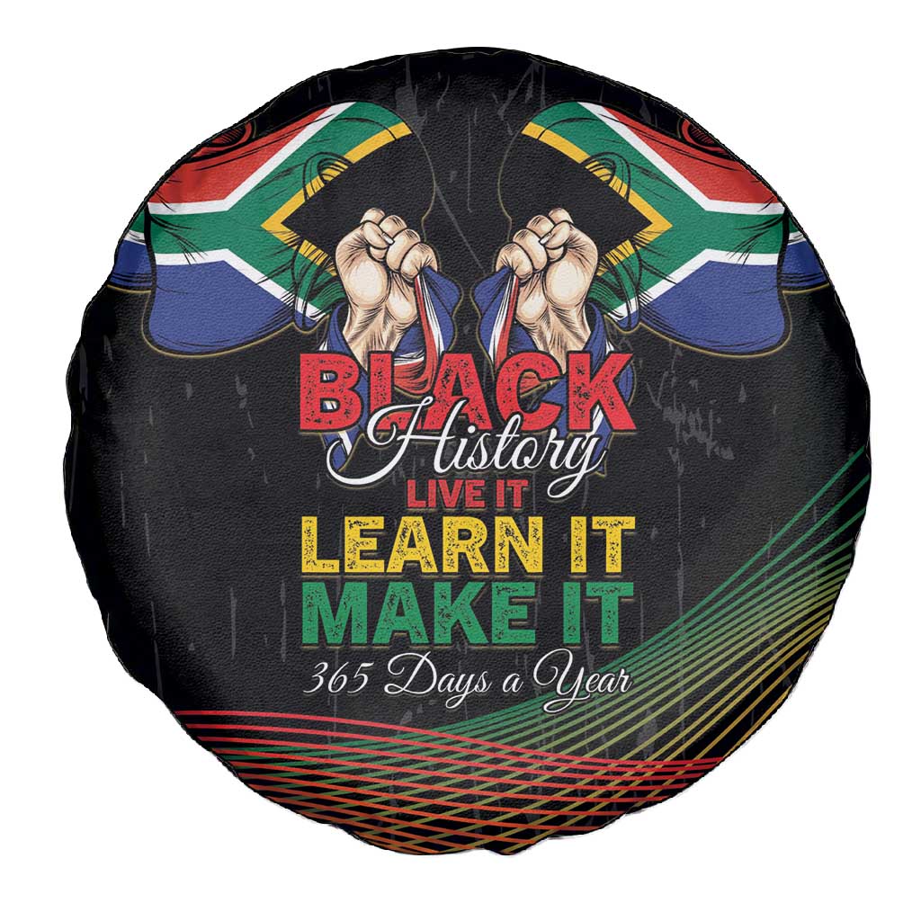 South Africa Black History Month Spare Tire Cover Live It Learn It Make It - African Pride
