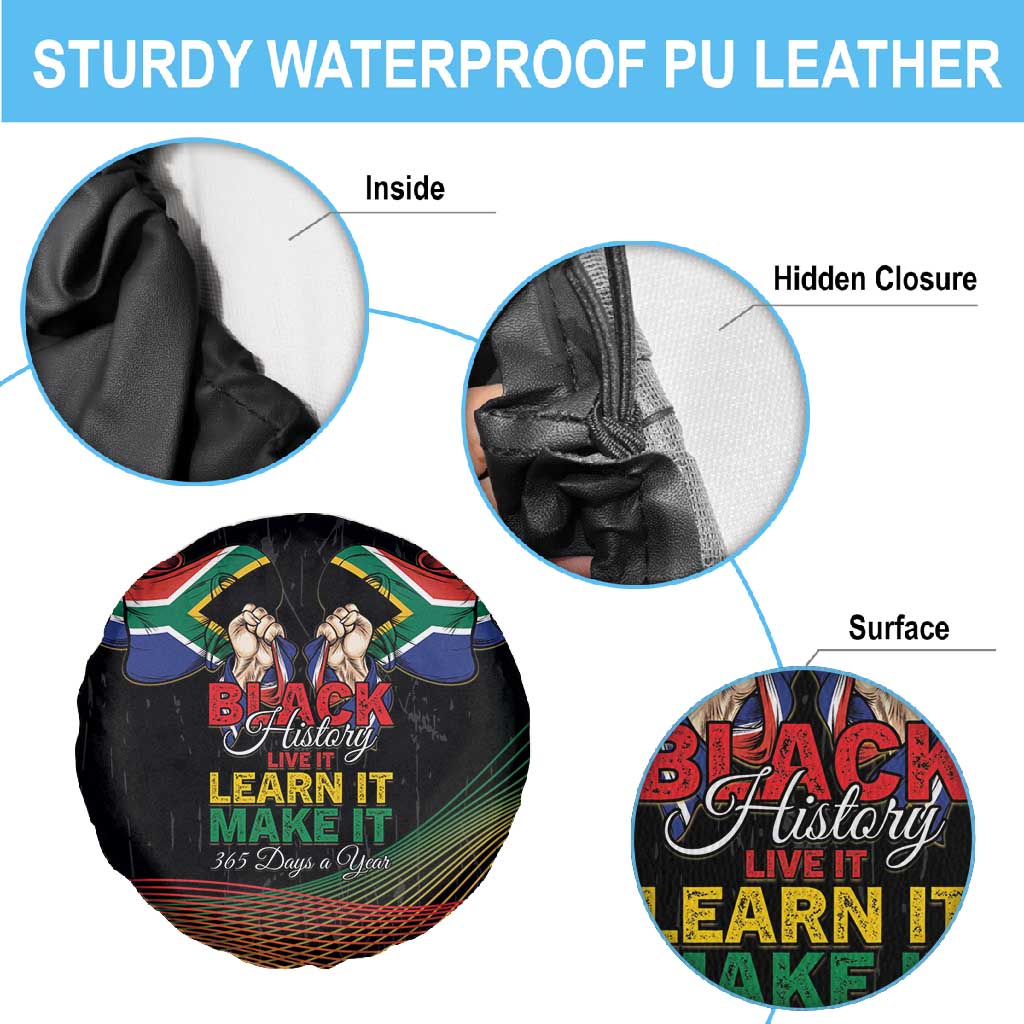 South Africa Black History Month Spare Tire Cover Live It Learn It Make It - African Pride
