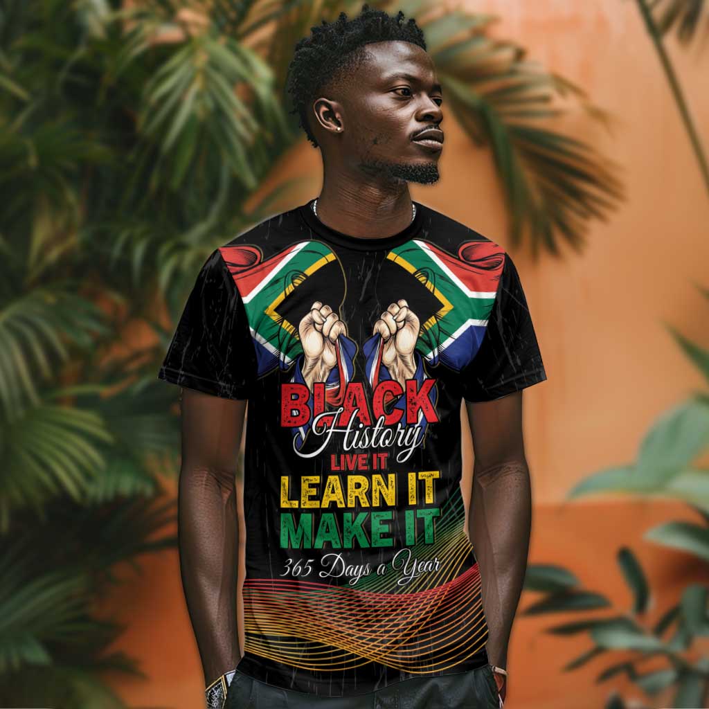 Personalized South Africa Black History Month T shirt Live It Learn It Make It - African Pride