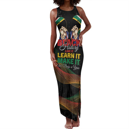 Personalized South Africa Black History Month Tank Maxi Dress Live It Learn It Make It - African Pride