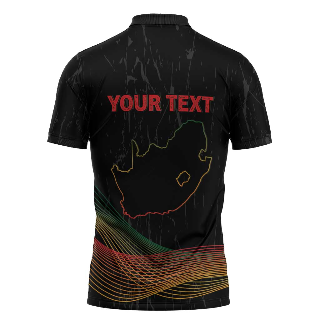 Personalized South Africa Black History Month Zipper Polo Shirt Live It Learn It Make It - African Pride