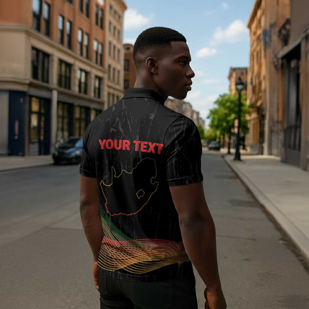 Personalized South Africa Black History Month Zipper Polo Shirt Live It Learn It Make It - African Pride