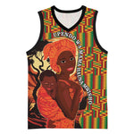 African Happy Mother's Day Basketball Jersey Black Mothers Kente Pattern LT15