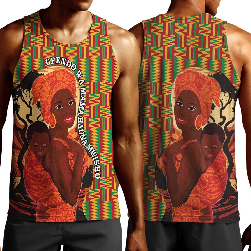 African Happy Mother's Day Men Tank Top Black Mothers Kente Pattern