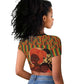 African Happy Mother's Day Raglan Cropped T shirt Black Mothers Kente Pattern