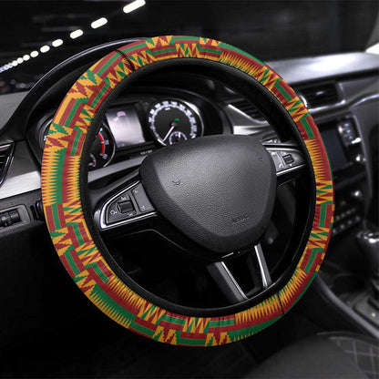 African Happy Mother's Day Steering Wheel Cover Black Mothers Kente Pattern