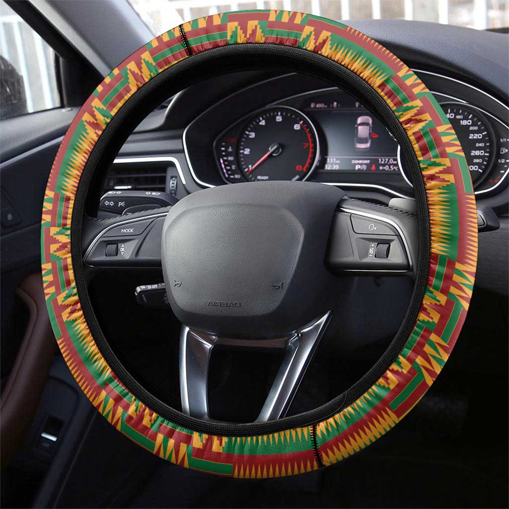 African Happy Mother's Day Steering Wheel Cover Black Mothers Kente Pattern