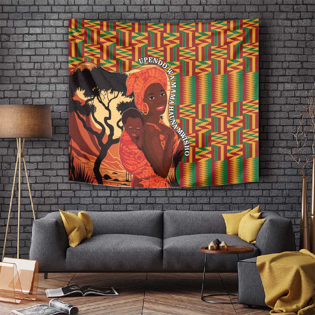 African Happy Mother's Day Tapestry Black Mothers Kente Pattern