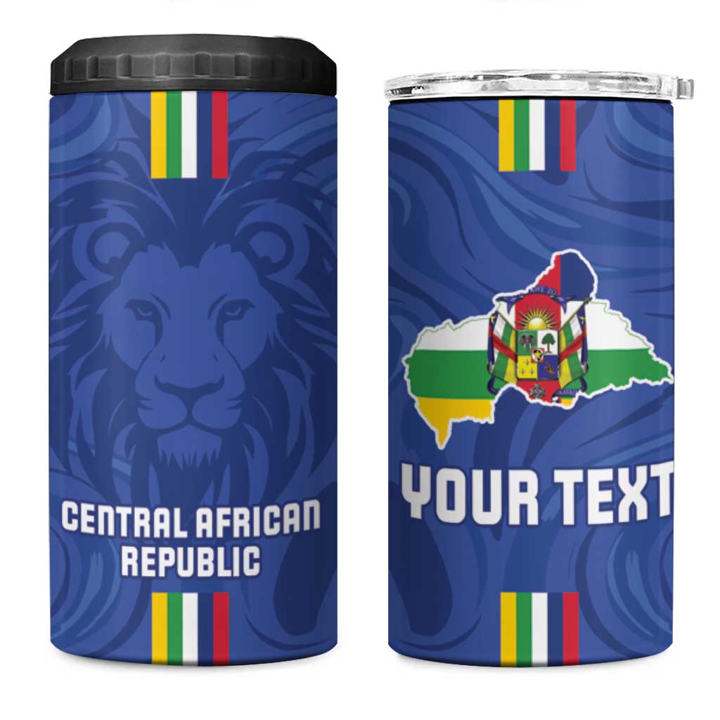 Custom Central African Republic Football 4 in 1 Can Cooler Tumbler Allez Les Fauves