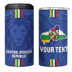 Custom Central African Republic Football 4 in 1 Can Cooler Tumbler Allez Les Fauves