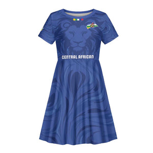Custom Central African Republic Football Kid Short Sleeve Dress Allez Les Fauves