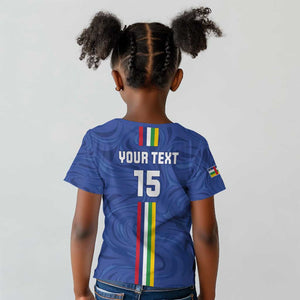 Custom Central African Republic Football Kid T shirt Allez Les Fauves