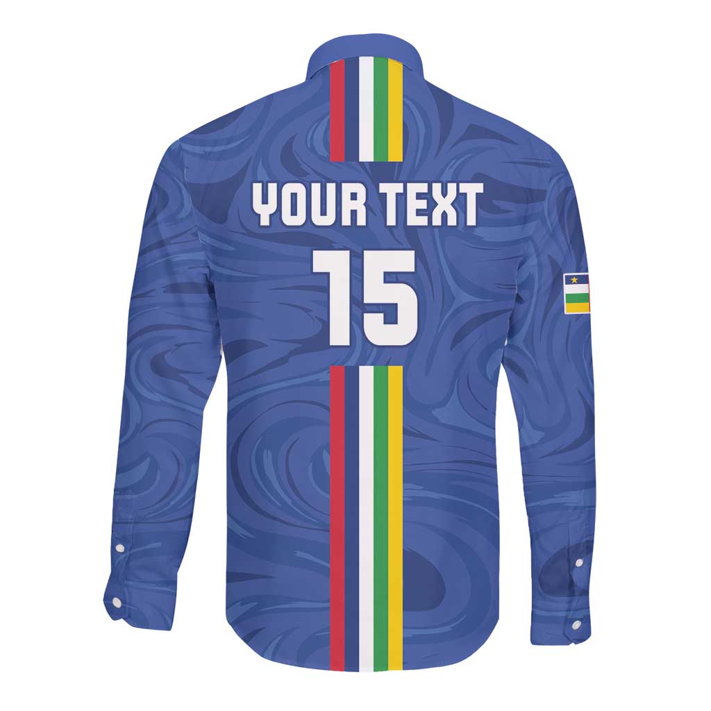 Custom Central African Republic Football Long Sleeve Button Shirt Allez Les Fauves