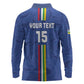 Custom Central African Republic Football Long Sleeve Polo Shirt Allez Les Fauves