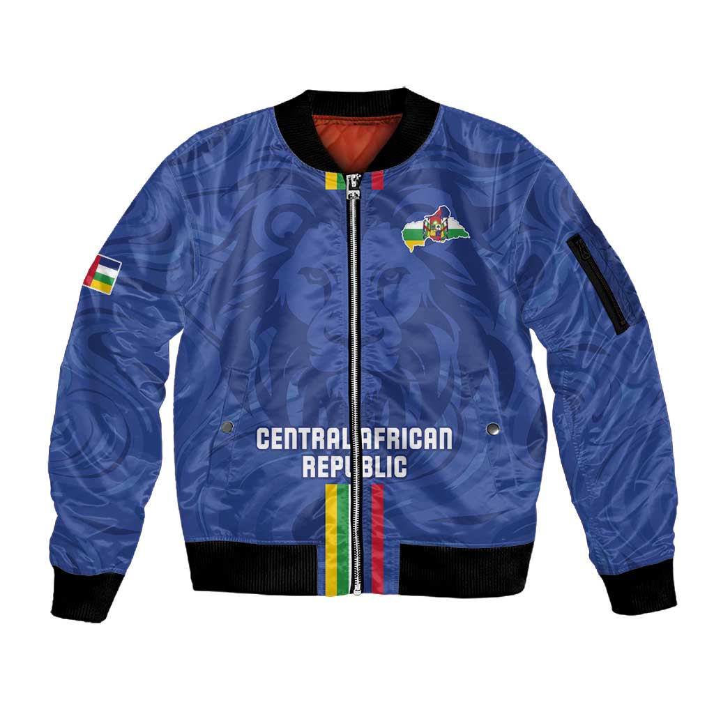 Custom Central African Republic Football Sleeve Zip Bomber Jacket Allez Les Fauves