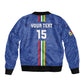 Custom Central African Republic Football Sleeve Zip Bomber Jacket Allez Les Fauves