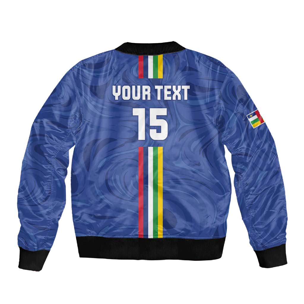 Custom Central African Republic Football Sleeve Zip Bomber Jacket Allez Les Fauves