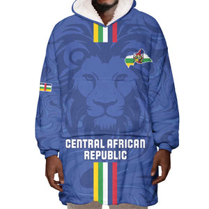 Custom Central African Republic Football Wearable Blanket Hoodie Allez Les Fauves