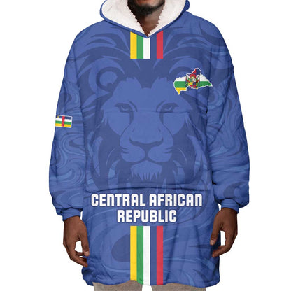 Custom Central African Republic Football Wearable Blanket Hoodie Allez Les Fauves