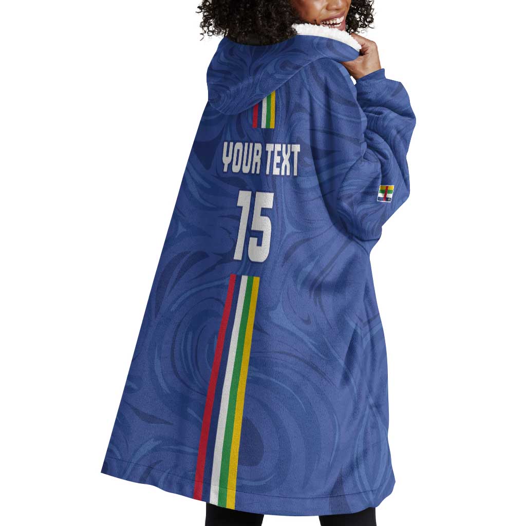 Custom Central African Republic Football Wearable Blanket Hoodie Allez Les Fauves